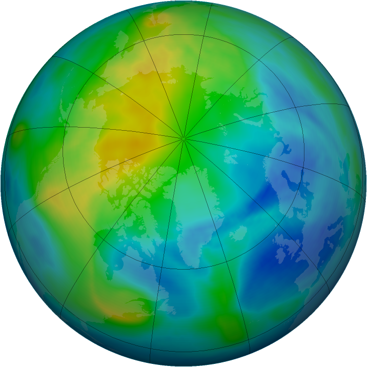 Arctic ozone map for 29 October 2006
